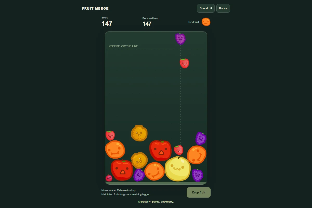 Fruit Merge gameplay